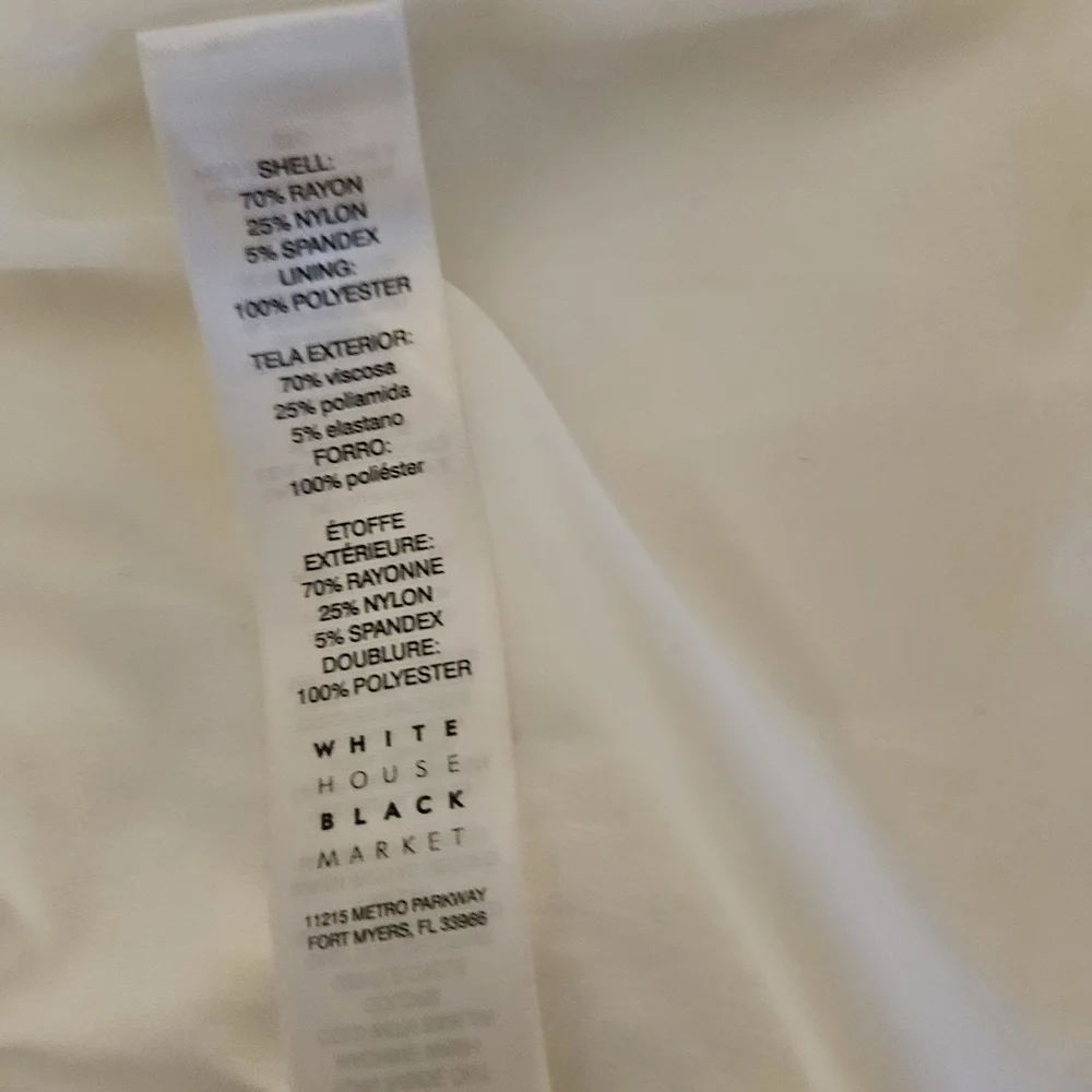 White House Black Market White Bomber Jacket with Structured Shoulders - Picture 11 of 12